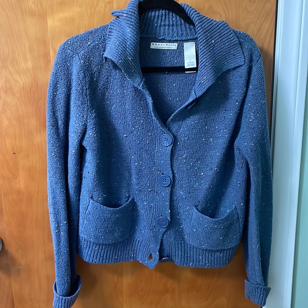 Blue knit sweater